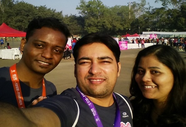 Prasad Finishing his first 5k run